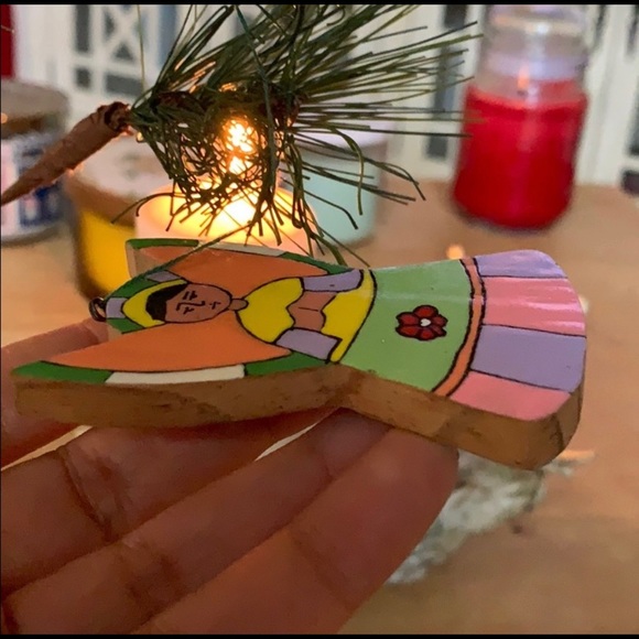 Vintage angel Christmas tree ornament holiday decoration used - Picture 8 of 8